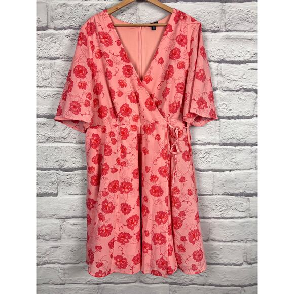 Torrid Womens 2X Feminine Romantic Bloomcore Cottagecore Floral Wrap Dress - Picture 3 of 13